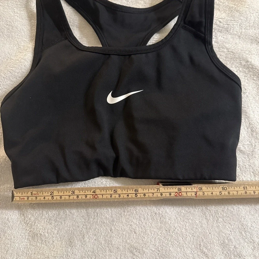 Nike Swoosh Sports Bra Women's M Black Racerback Unlined Dri-Fit - Picture 4 of 5